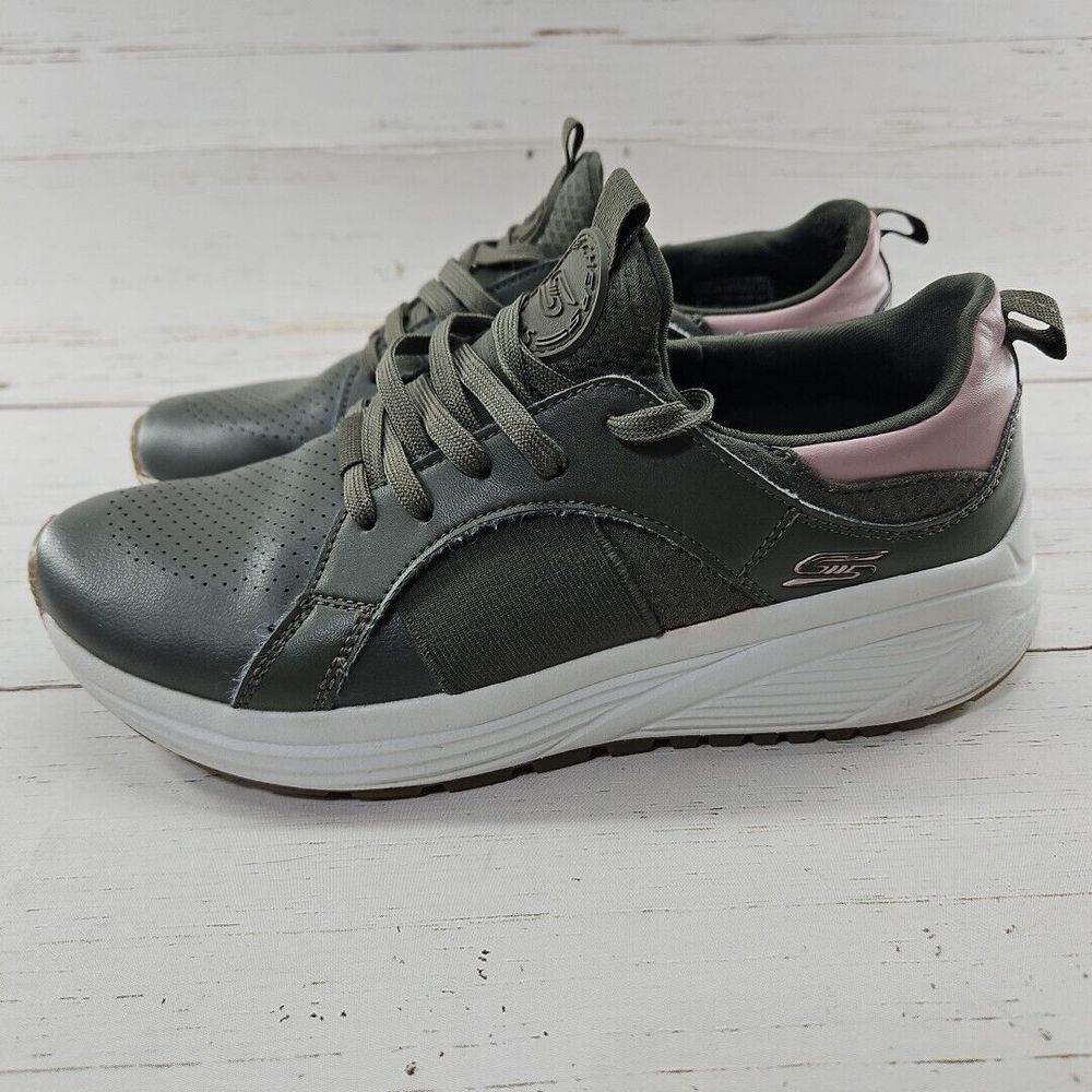 Skechers Bobs Sparrow 2.0 Womens Olive Green Walking Sports Trainer Sneakers 7.5